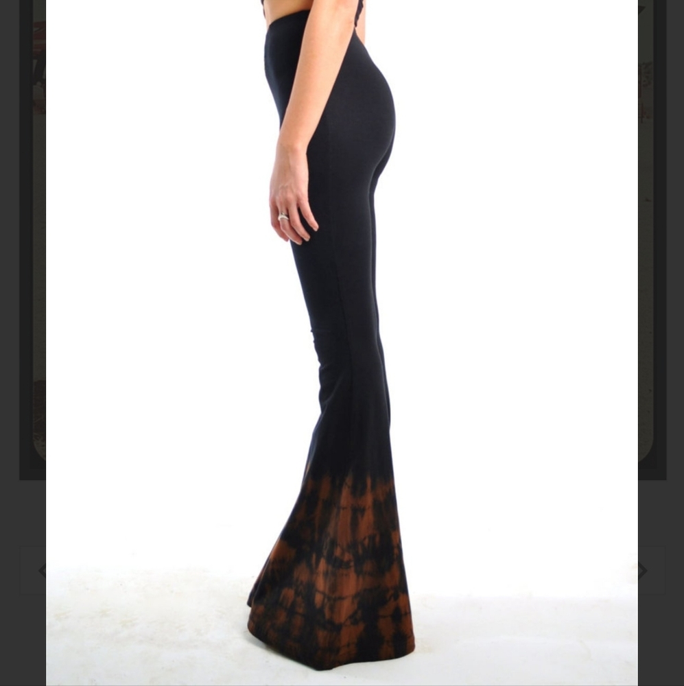 REGULAR LENGTH Tie Dye Bell Bottoms - Bellbottoms - Cotton Yoga Flare Leg Pants - Picture 5 of 9